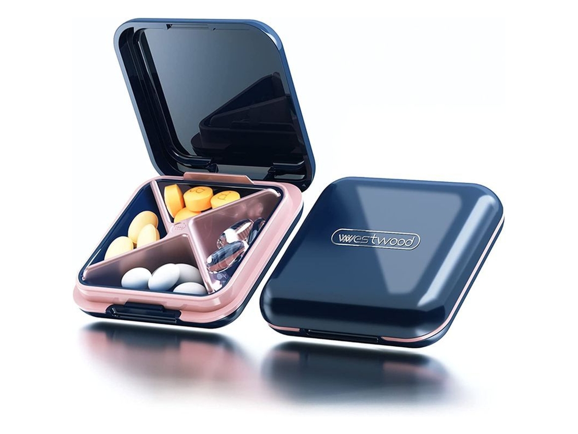 Pastillero Pequeño, Organizador De Pastillas De Viaje Dubstar - Soporte Para Pastillas Con Cierre Seguro Y Diseño Impermeable (azul)