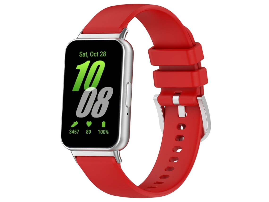 Pulsera para Samsung Galaxy Fit 3 SM-R390 - Silicona líquida brillante con conector metálico