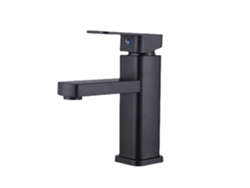 Grifo de lavabo de base cuadrada, mezclador de agua fría y caliente para montaje sobre encimera.