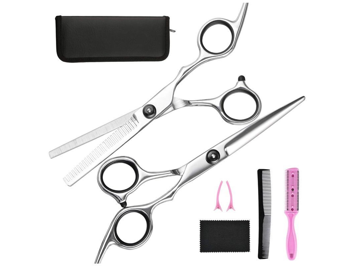 Kit De Corte De Pelo Casero 2025 - Tijeras De Barbero Profesionales Con Accesorios Para Mujeres, Hombres Y Mascotas - 7 Piezas