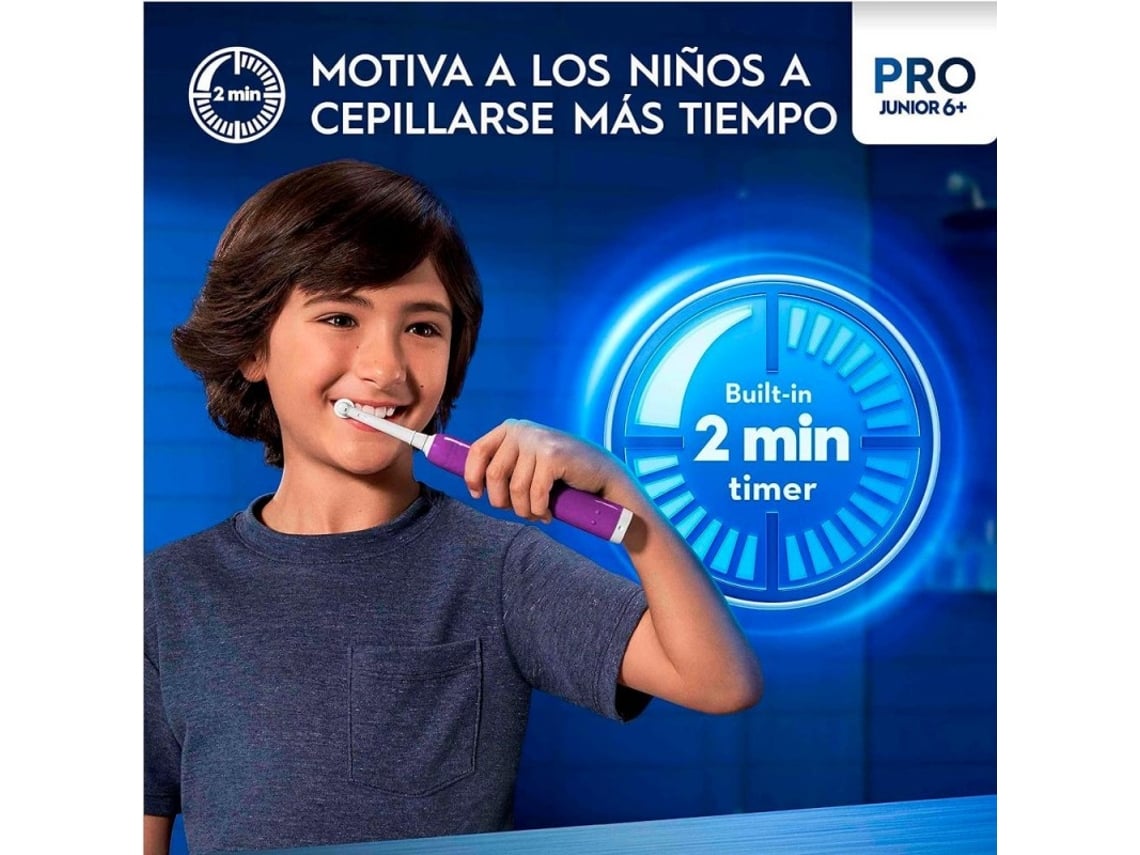 Cepillo Dental ORAL-B Pro Serie 1 Junior Morado 1 Recambio