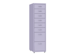 Archivador Móvil Kökar Con 8 Cajones 109x28x41 Cm Acero - Violeta [EN.CASA]