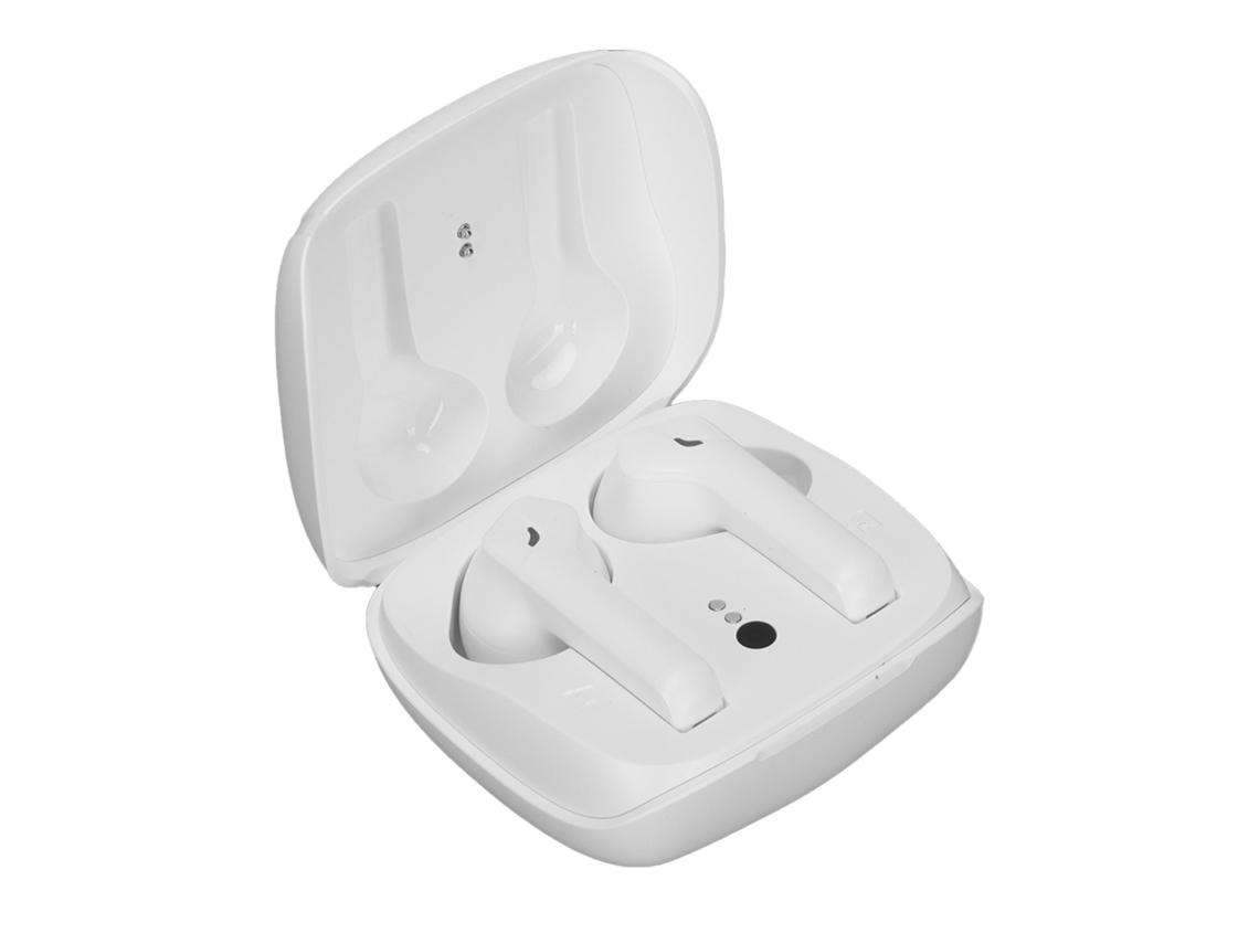 Auriculares Bluetooth 5.0 Con Compartimento De Carga, Auriculares Inalámbricos Dualcall, Blancos.