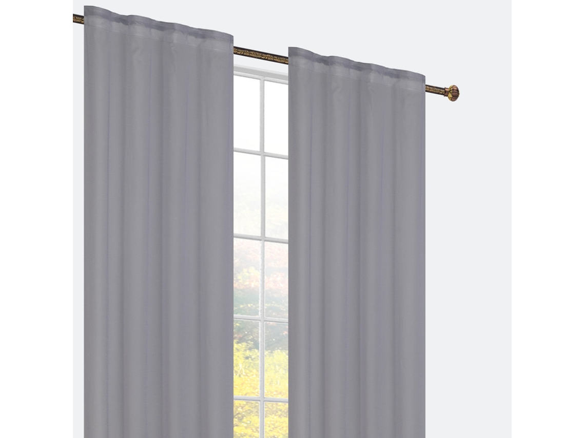 Cortina con clips ocultos 140 x 260 cm Gris oscuro - Individual
