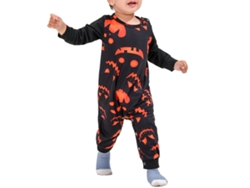 Omni-pijamas Familiares De Halloween Con Cara Sonriente Luminosa Manga Larga Para Hombres Mujeres Niños Bebé Negro 9-12m