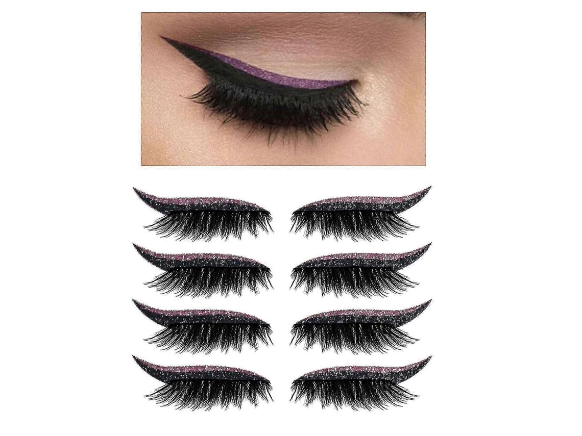 4 pares de pegatinas reutilizables con purpurina para pestañas, cinta de maquillaje invisible. Rosewell