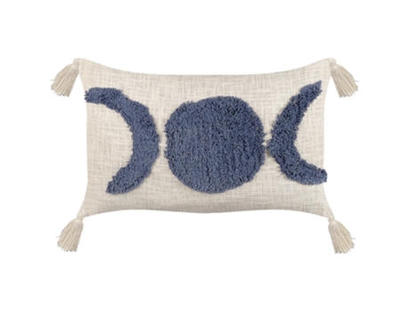 Cojín de algodón beige claro/azul 35 x 55 cm BELIANI Lupinus