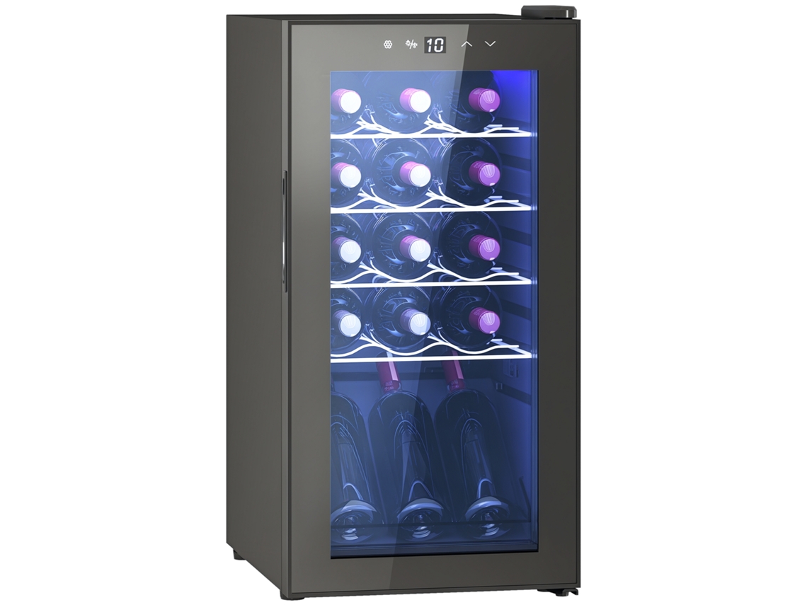Vinoteca 15 Botellas 44l Control Temperatura Estantes Ajustables Negro