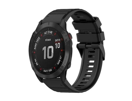 Correa De Reloj Inteligente Para Garmin Fenix 6 Pro Gps 22 Mm Correa De Reloj De Silicona Con Textura Horizontal Con Herramienta De Extracción Negr...