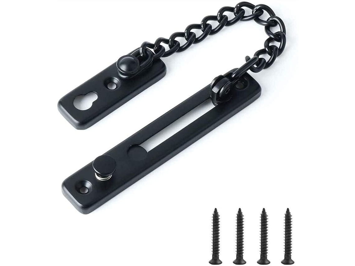 Cadena Metálica Para Puerta Cerrojo Antirrobo De Casa/hotel Cerradura Hebilla Negra, Seguridad