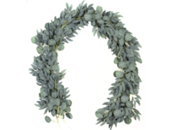 Elegante guirnalda de eucalipto artificial de dólar de plata, verde y gris, con ramas de sauce, ideal para decorar el lugar.