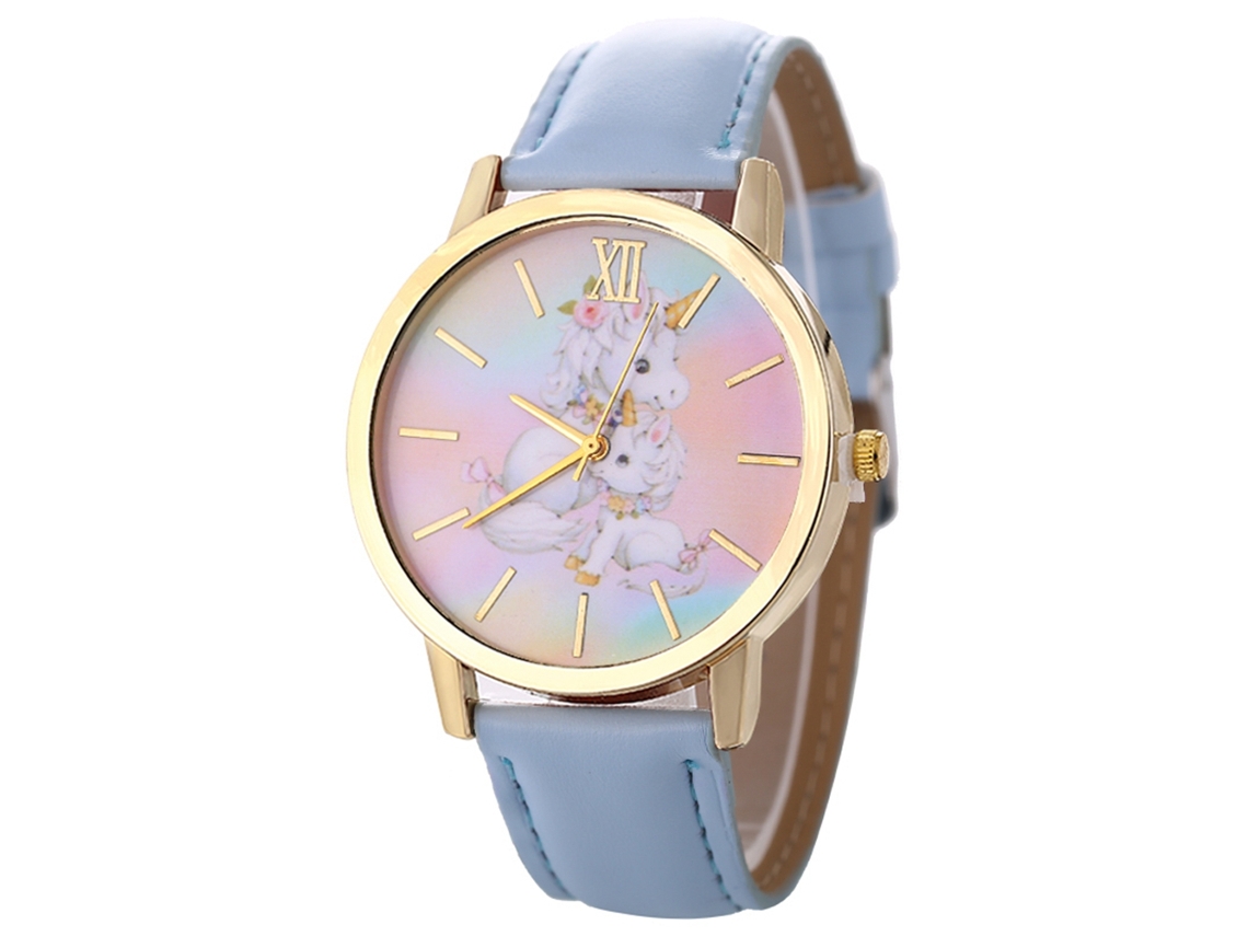 Reloj De Pulsera Unisex De Cuarzo, Estilo Casual, Color Azul Claro, Para Hombres Y Mujeres.