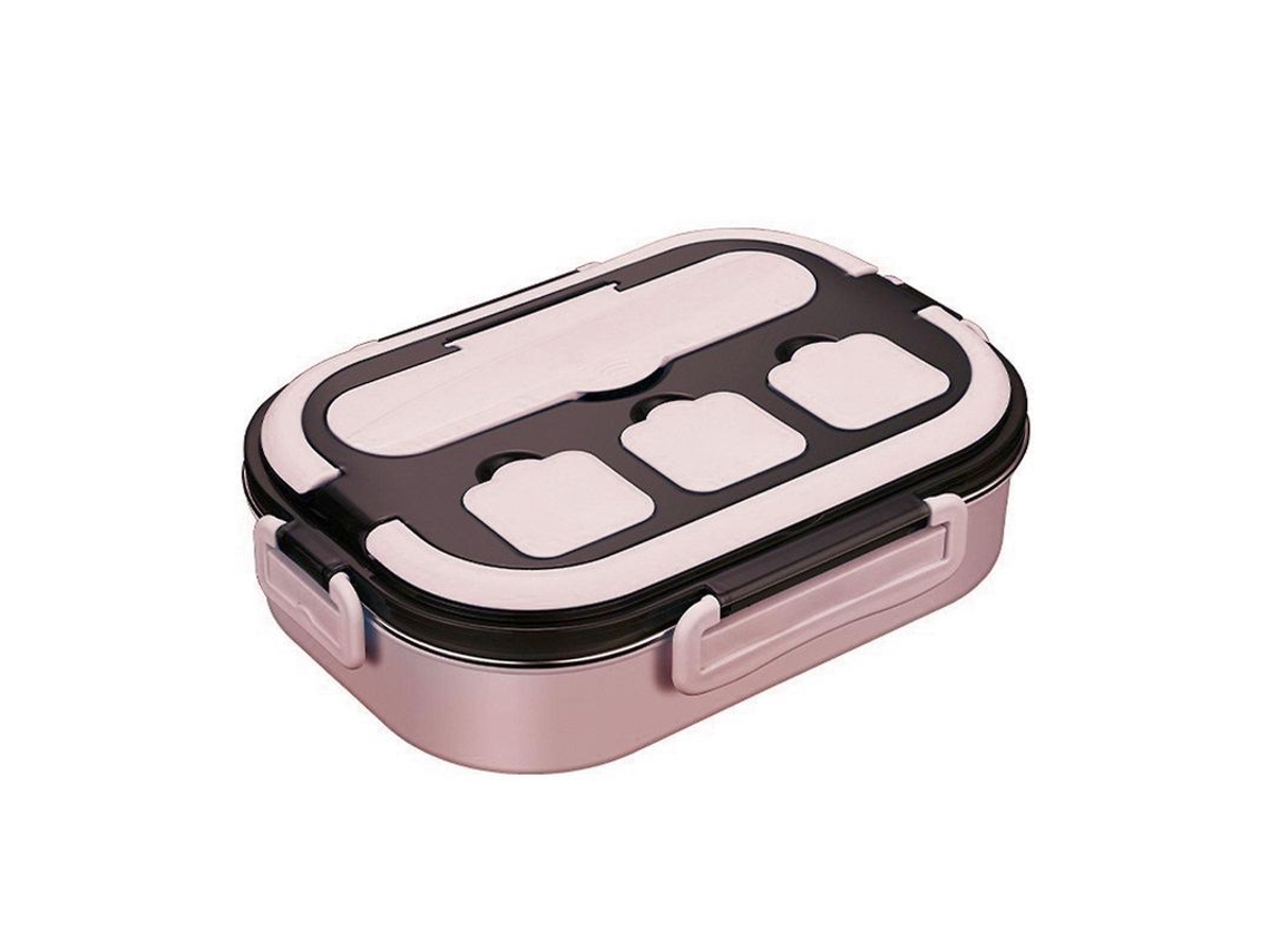 Caja De Almuerzo Aislada Acero Inoxidable 304 Con Compartimentos Y Caja De Condimentos Anti-fugas