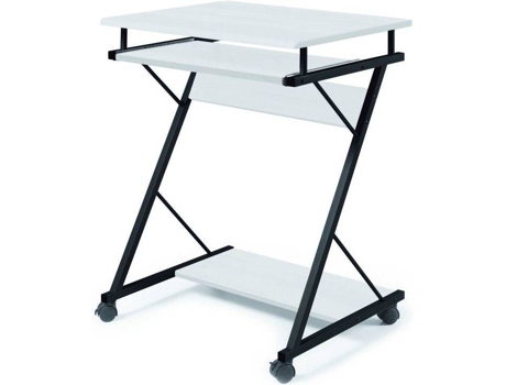 Mesa De Soporte para jshome volta blanco y negro 60 x 75 48 cm metal madera ordenador pc office modelo acabado en