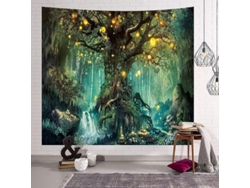 Tapiz Mural Árbol De La Vida, Tapiz Psicodélico Con Cascada Para Decoración.