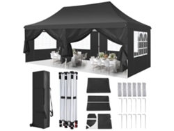 Gazebo plegable, impermeable, con protección UV, color negro OEM