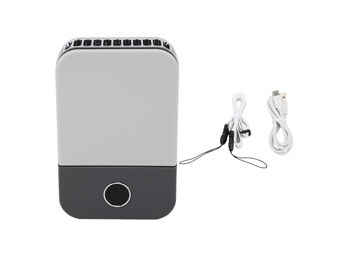 Ventilador de cuello portátil recargable por USB - Negro