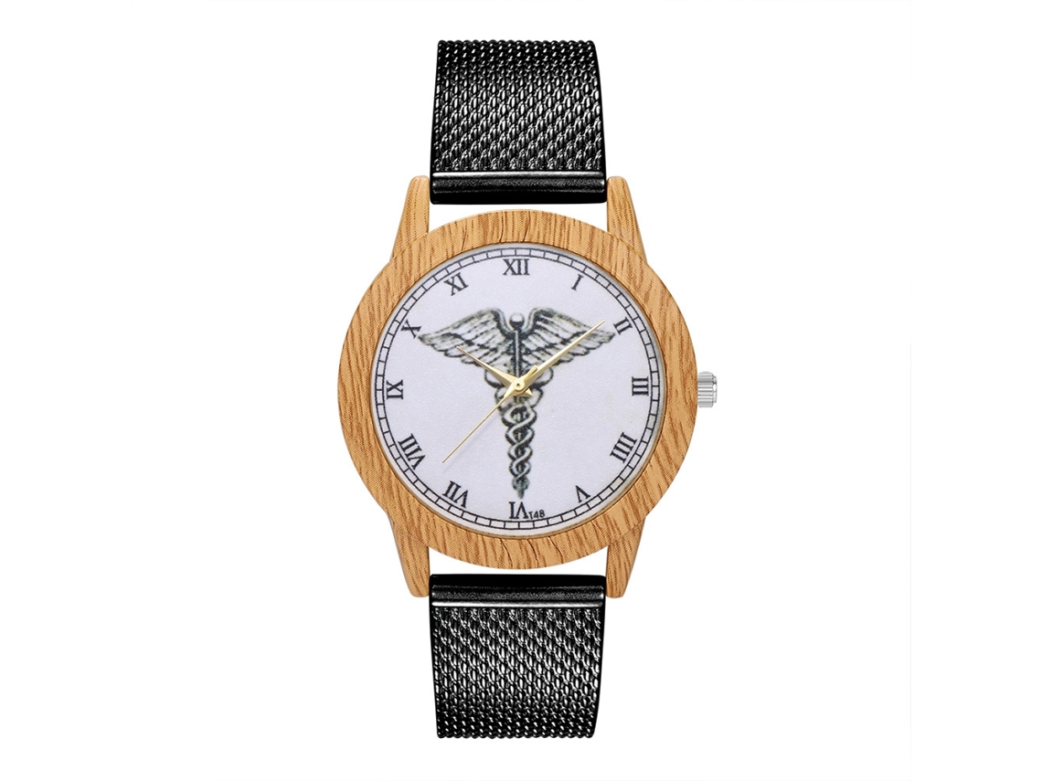 Reloj De Pulsera Unisex Sencillo Y Moderno Con Correa De Malla, Cuarzo Zhoulianfa T48-f1 Negro