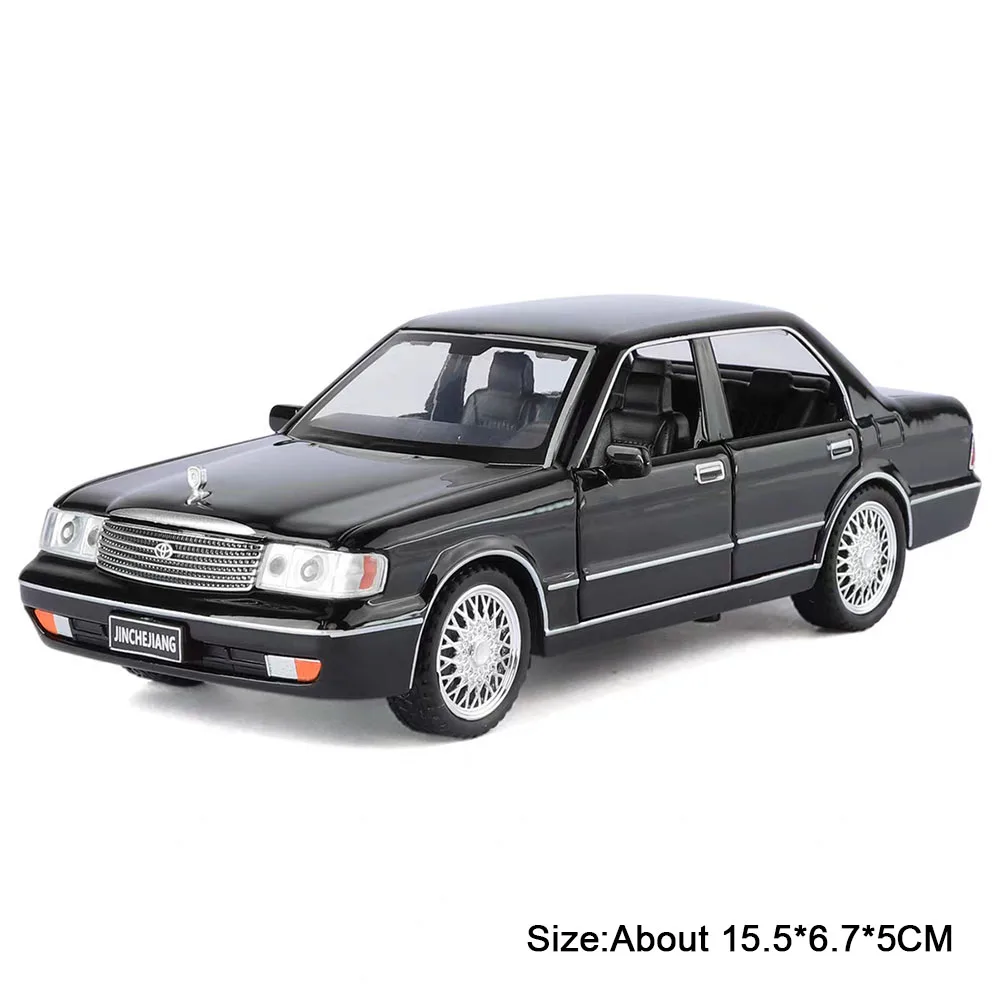(crown Black) Modelo De Coche De Juguete A Escala 1:32 - Fundición A Presión - Simulación De Sonido Y Luz - Puertas Que Se Abren