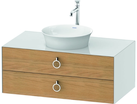 DURAVIT Tulip blanco, mueble de baño colgado en la pared, ancho 1000 x fondo 550mm, con 2 cajones, con tirador, WT49910