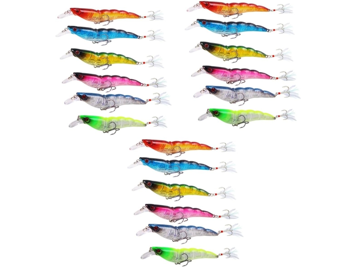 Señuelos de pesca de plástico con forma de camarón SFUSHOS
