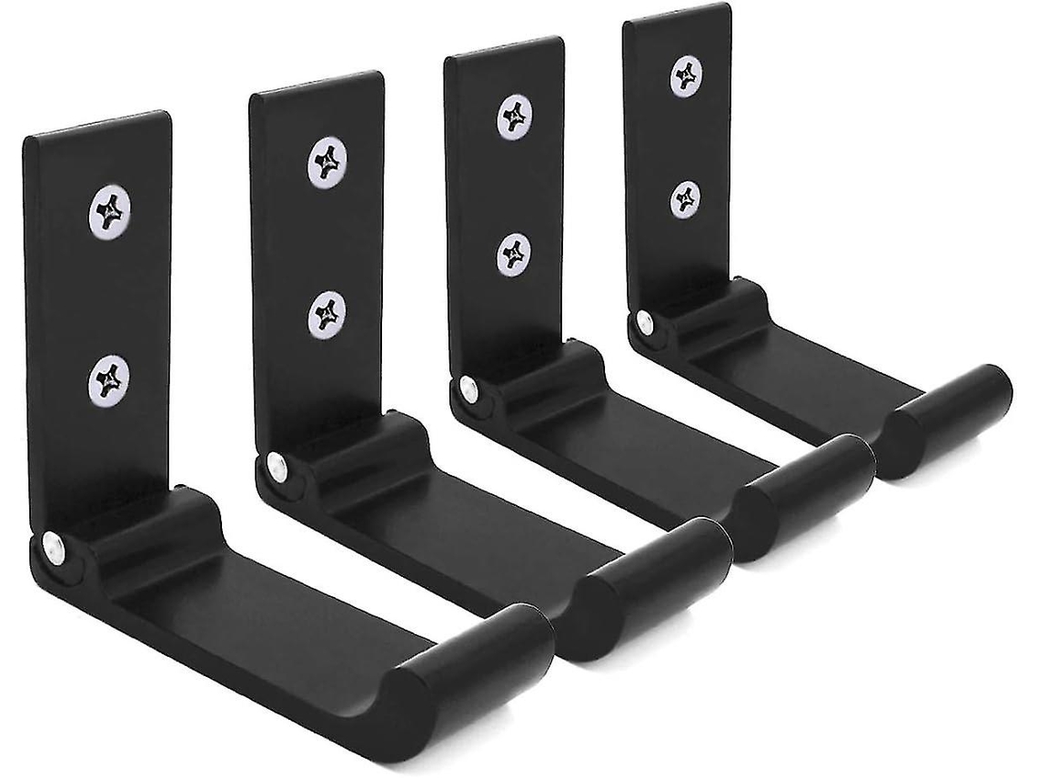 Omni-4 Ganchos De Pared Plegables De Aleación De Aluminio, Perchero Multifuncional Negro Sxq Negro