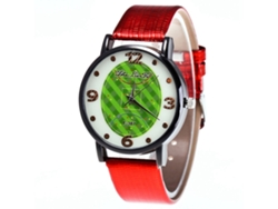 Reloj De Pareja Unisex De Cuarzo Con Correa De Cuero Pu Zhoulianfa Rojo