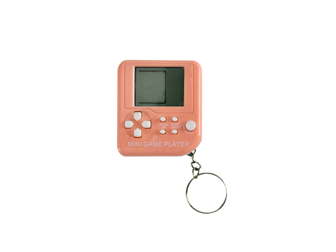 Consola De Juegos Mini Retro Bloques Llavero Consola Portátil De Juegos Bloques Pantalla Pequeña Naranja