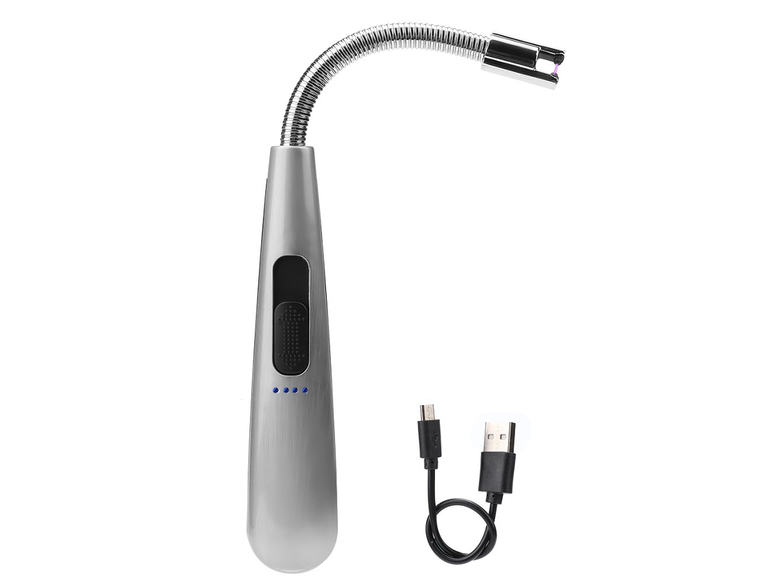 Encendedor eléctrico USB Primerox, giratorio 360°, resistente al viento con marca M