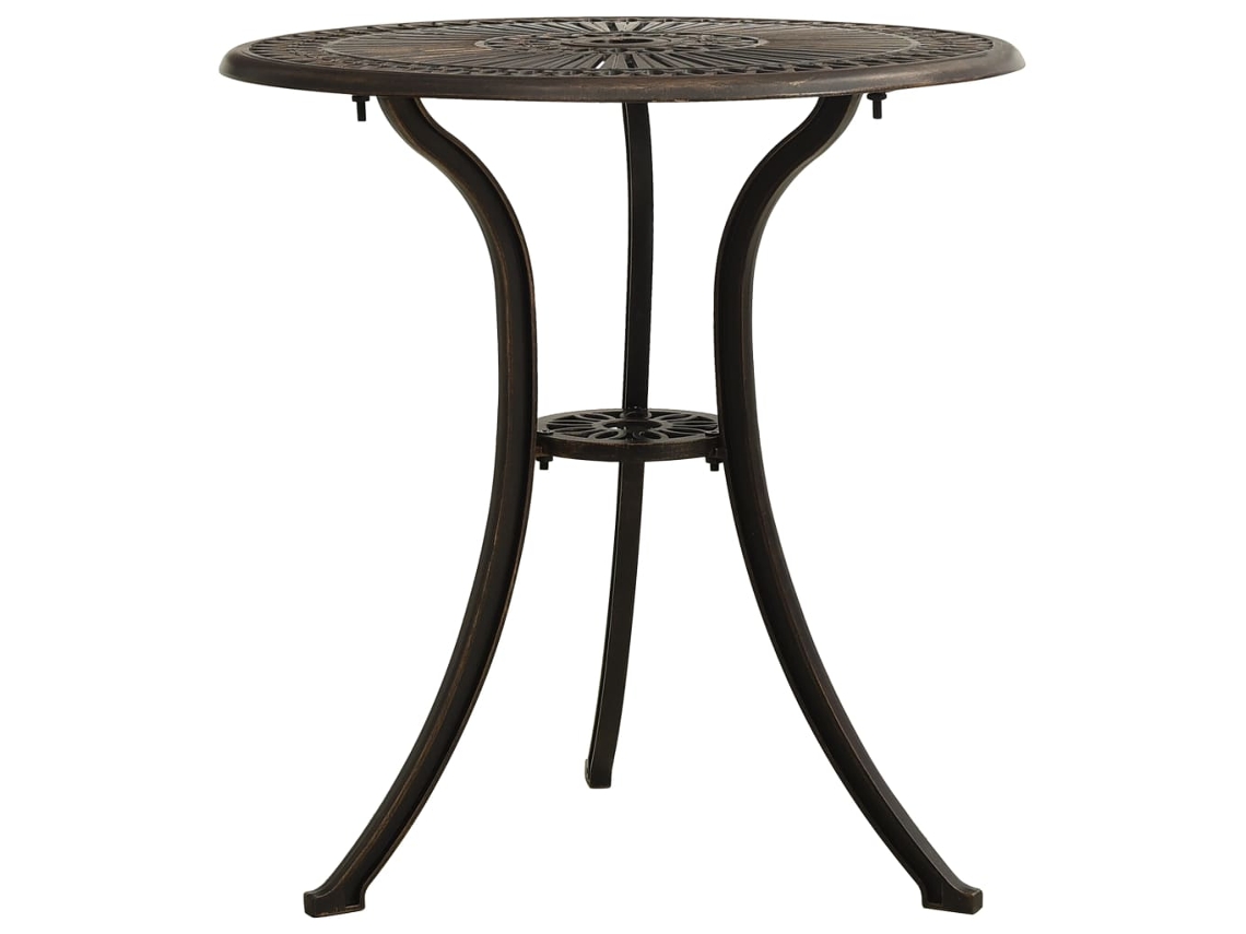 Mesa de jardín LOVELY HOME Comedor de Aluminio Fundido Bronce (62 x 62 x 65 cm)