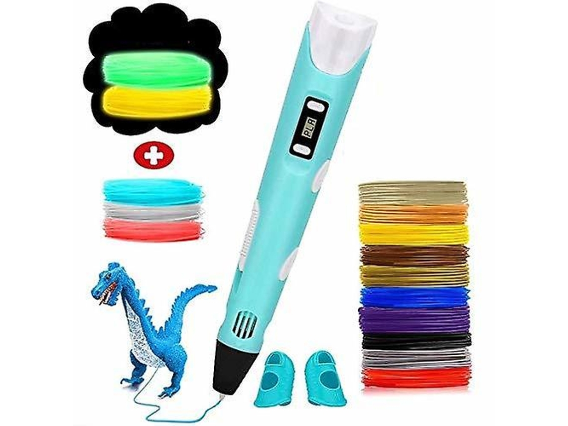 Bolígrafo de impresión 3D con filamento de 15 colores, compatible con PLA y ABS, pantalla LCD, control de temperatura, carga USB, regalos Gusshious