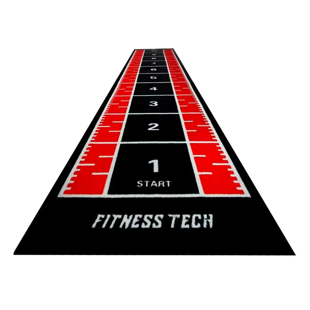 Césped artificial | Pista de sprint Fitness Tech de 10x2 metros, negra y roja