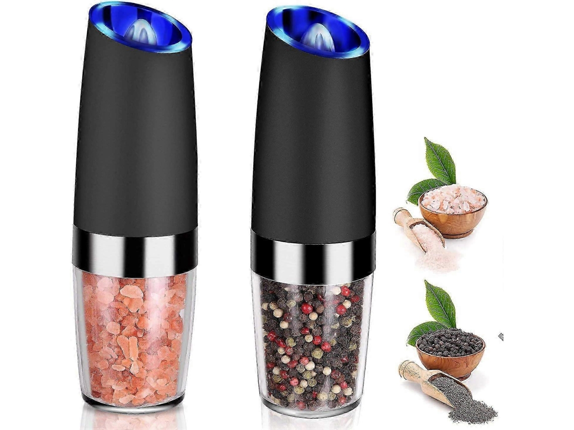Molinillo eléctrico de sal y pimienta Rosewell con luz LED (2 piezas) para moler especias en la cocina