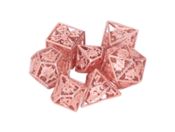 Juego De 7 Dados Poliédricos Huecos De Latón Para Juegos De Mesa De Rol Y Enseñanza De Matemáticas.