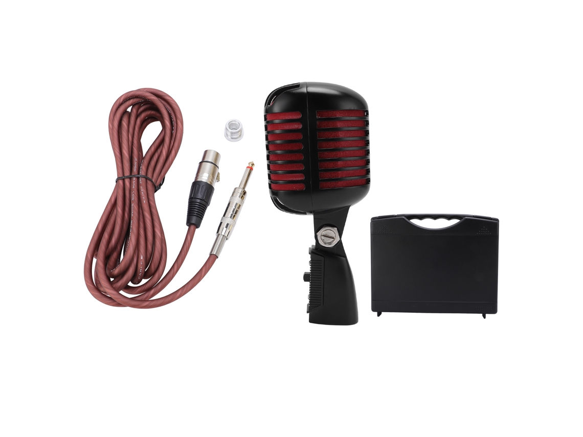 Micrófono Dinámico Cardioide Ajustable De Estilo Retro Para Escenarios Ktv Con Sonido Nítido - Negro