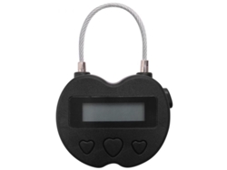 Candado Temporizador Inteligente Lcd Recargable Usb 99h59m 30g Abs Viaje Seguridad Negro