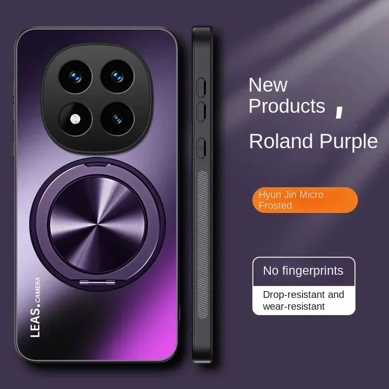 (morado, Redmi Note 13 4g) Funda Rígida Para Teléfono Con Soporte Magnético Para Coche, Funda Protectora Mate A Prueba De Golpes.