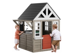 Casita de madera para niños con cocina, ventana y accesorios Tekmaquinas