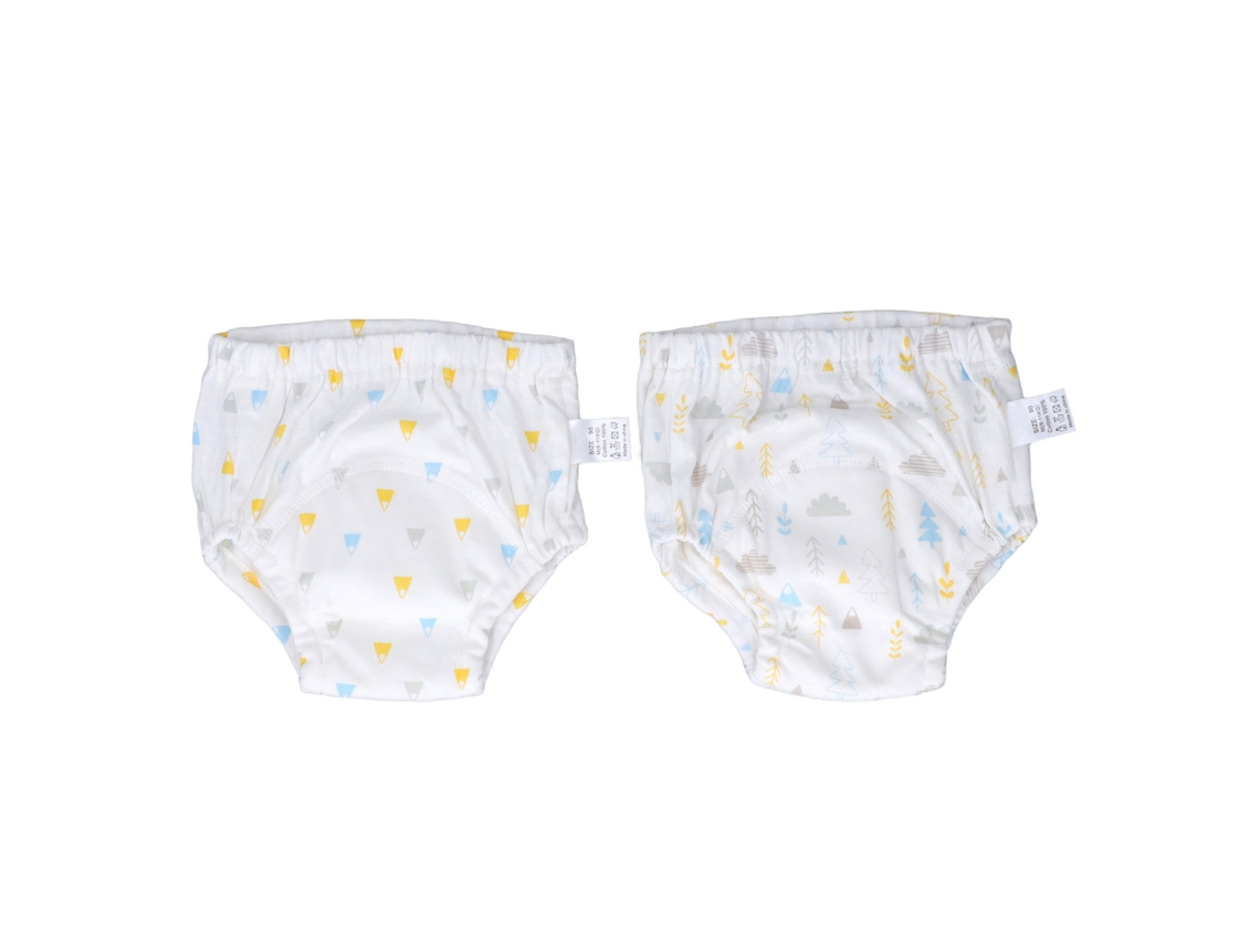 2pcs Calcinhas De Treino Bebê Algodão Puro Reutilizáveis Cintura Elástica Tamanho M