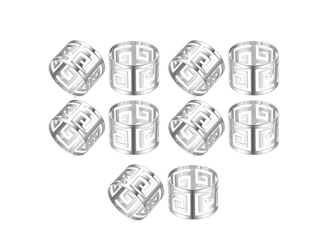 Conjunto de Servilletas de Mesa QTTVBTNA Servilleteros Decoración Bodas Plateado - 10pcs (23x10x5)