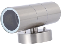 Aplique de pared exterior doble LED Slowmoose, acero inoxidable, para jardín.