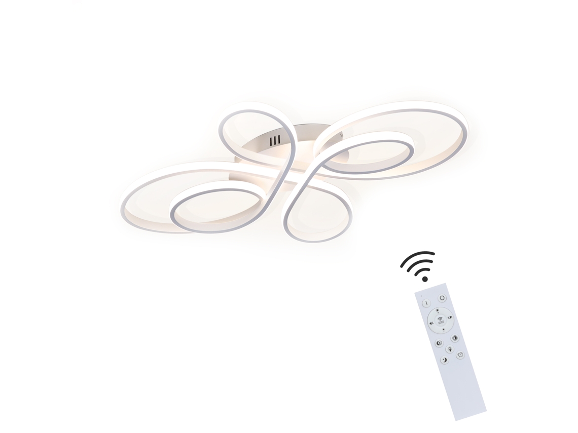 NETTLIFE Luz de Techo Led Regulable 66cm Lámpara de Dormitorio Blanca Moderna de 65W con Control Remoto Grande para Sala de Estar Oficina Estudio