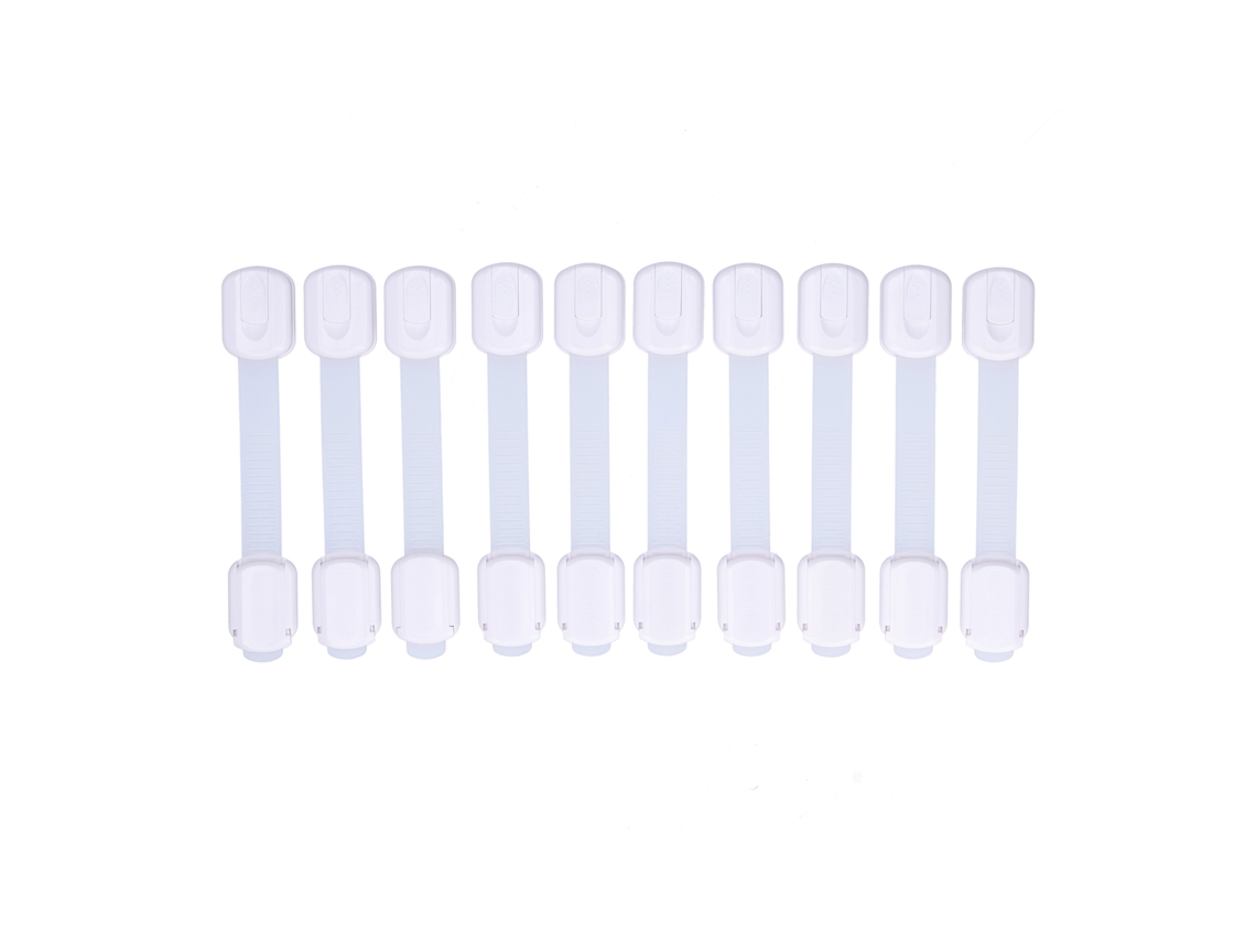 10 Cerraduras De Seguridad Ajustables Para Armarios, Cajones Y Refrigeradores De Bebés, Color Blanco.