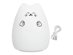 Lámpara Táctil Con Forma De Gato, De Silicona, Led Rgb, Recargable Por Usb, Luz Nocturna Para Dormitorio.