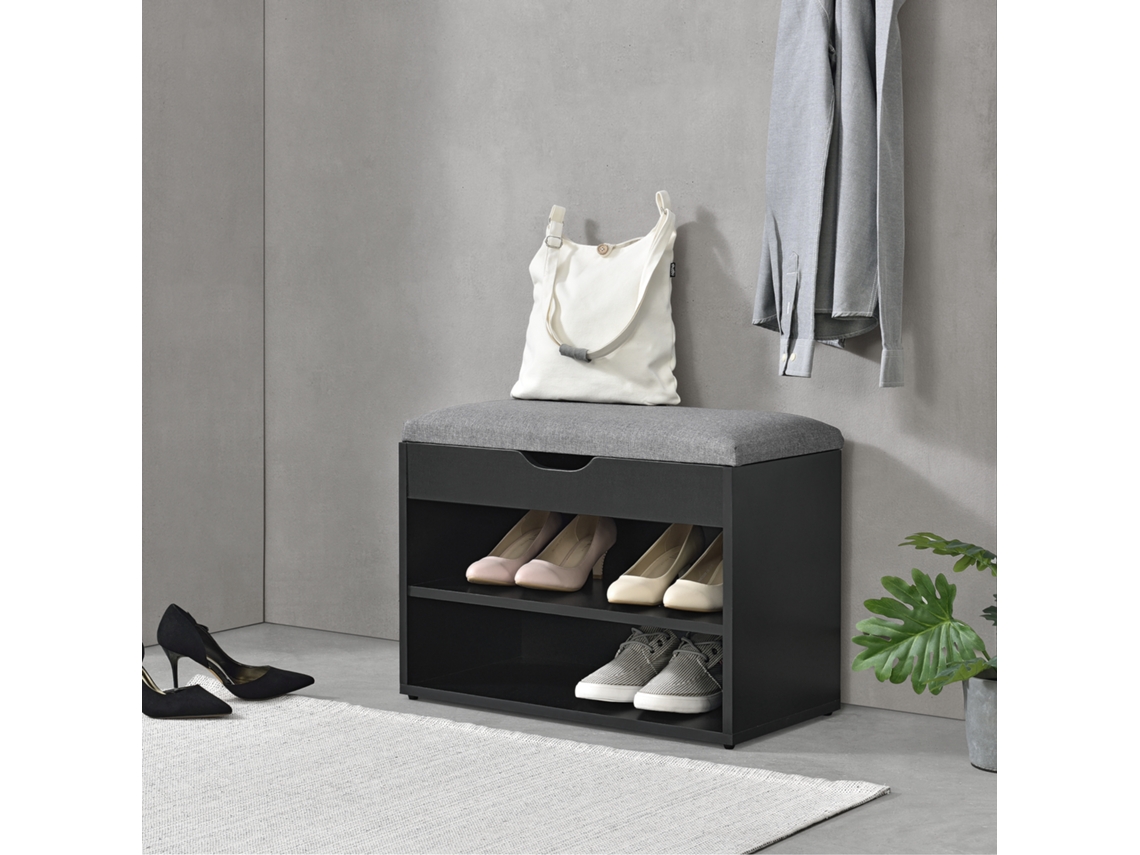 Zapatero [EN.CASA] Negro/Gris (Aglomerado - 46 x 60 x 30 cm)