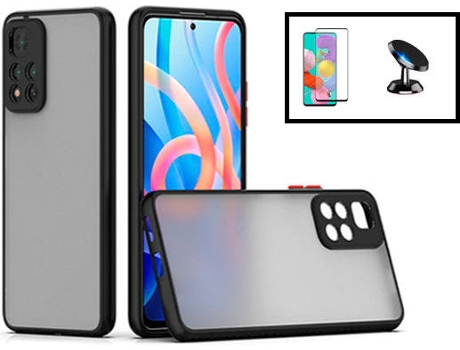 Kit Carcasa Trasera Protección Cámara + Protector de Pantalla Xiaomi Redmi Note 11 Pro+ Plus GIFT4ME Negro