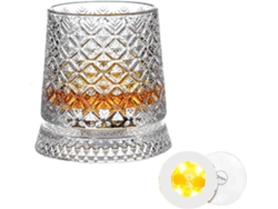 Vaso Whisky Giratorio Transparente Múltiples Texturas, Ideal Para Entretener Aliviar Estrés.