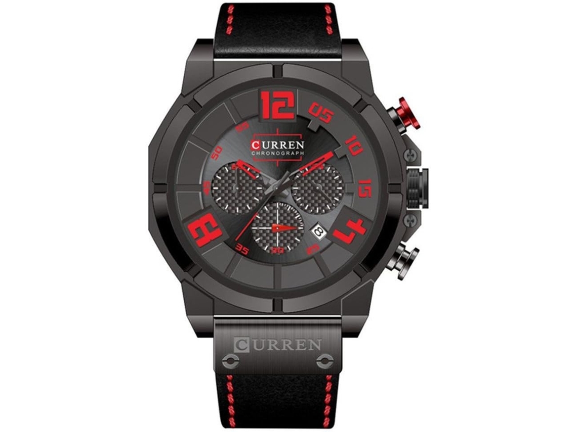 Relojes para hombre Cronógrafo Relojes de cuarzo para hombre Reloj de pulsera de cuero para hombre con fecha de 24 horas