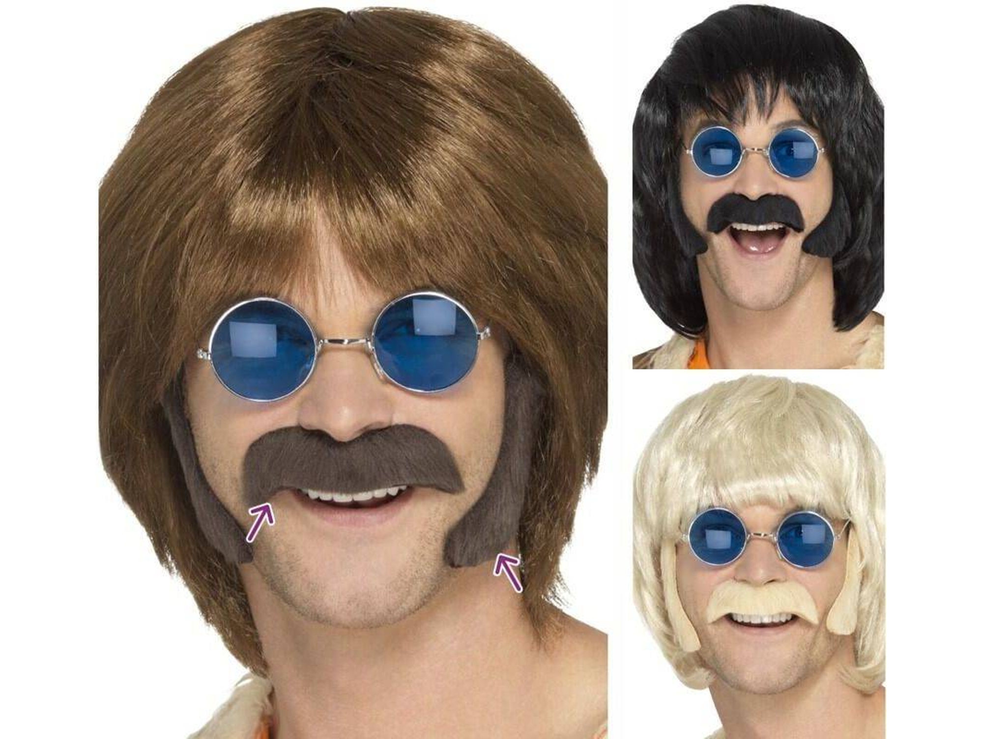 Bigote DISFRAZZES Kit Hippie