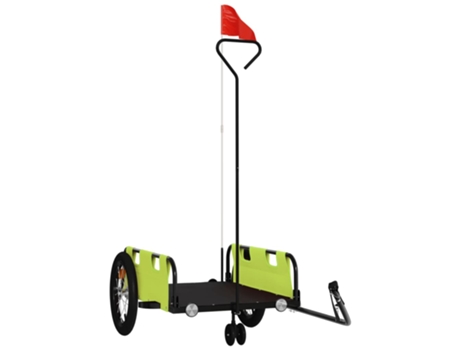 Remolque para bicicletas hierro y tela Oxford VIDAXL verde